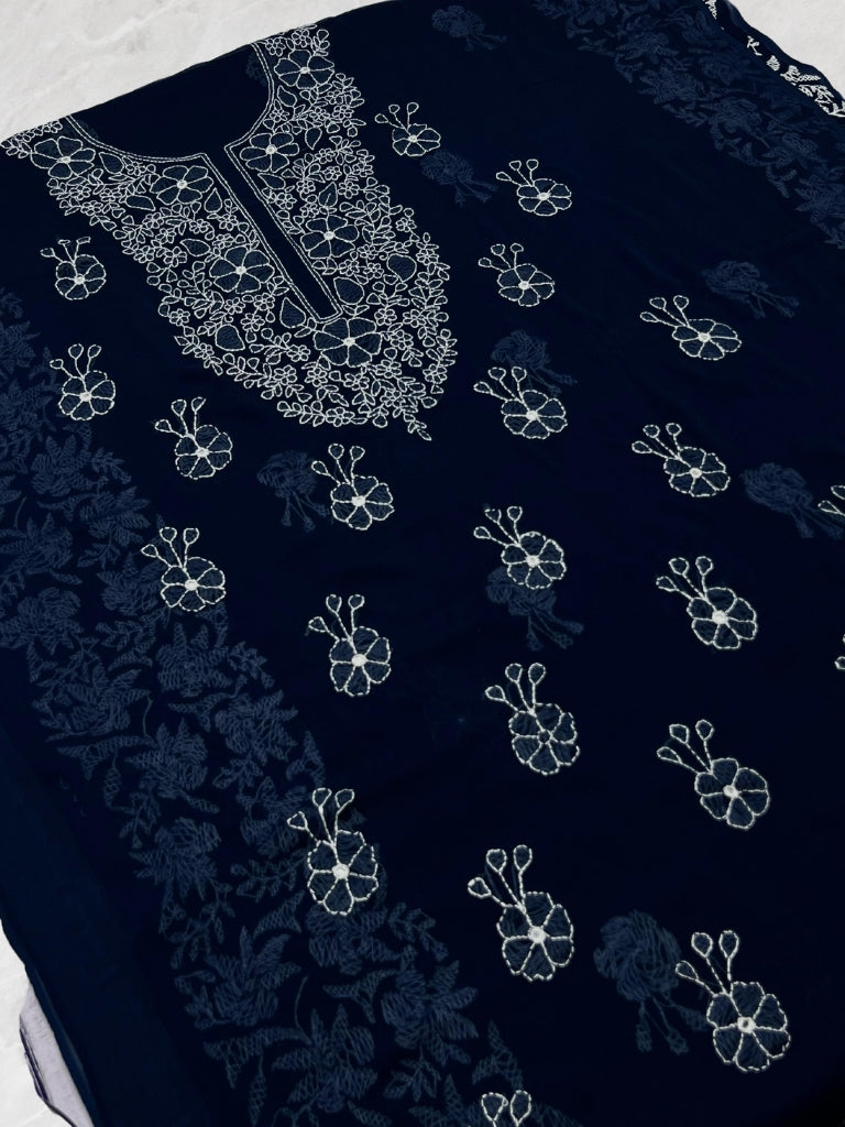 2-Piece Chiffon Handmade Shadow Chicken Kari