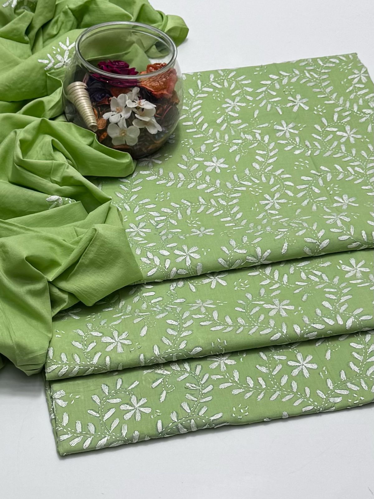 3-Piece Handmade Paka Tanka Embroidered Lawn