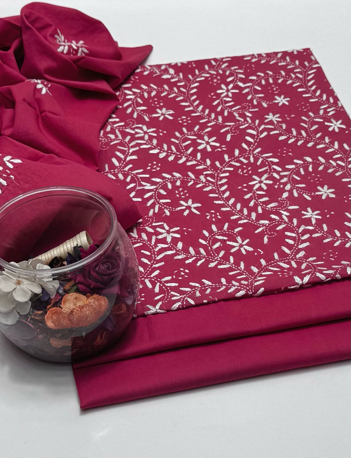 3-Piece Handmade Paka Tanka Embroidered Lawn