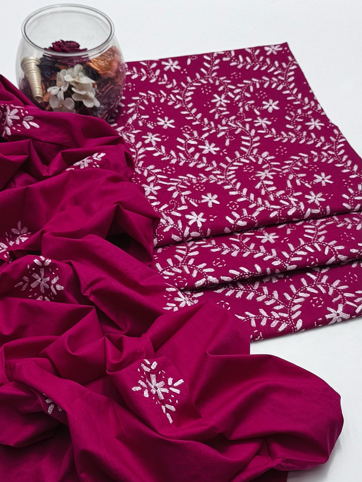 3-Piece Handmade Paka Tanka Embroidered Lawn