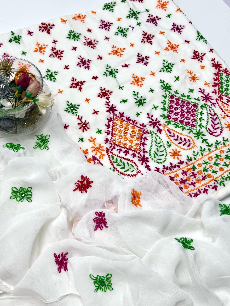 3-Piece Multicolor Handmade Sheesha Work
