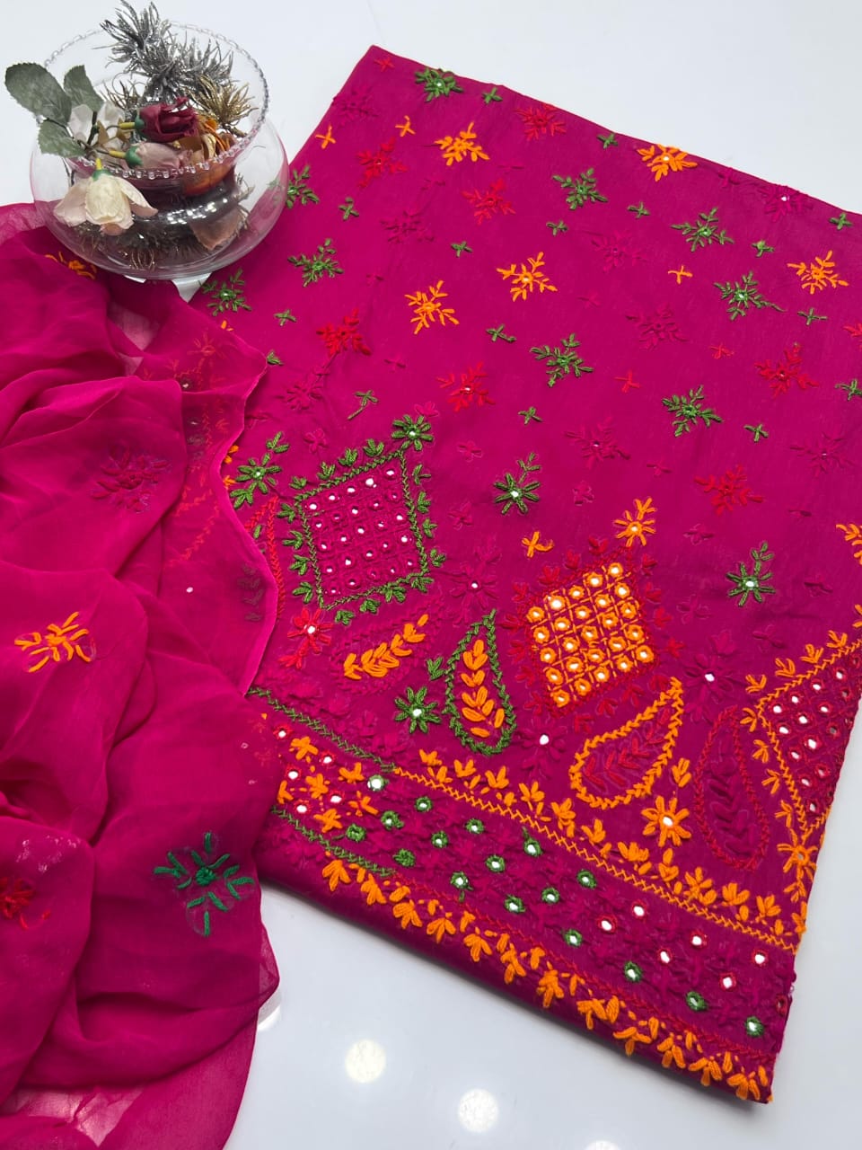 3-Piece Multicolor Handmade Sheesha Work