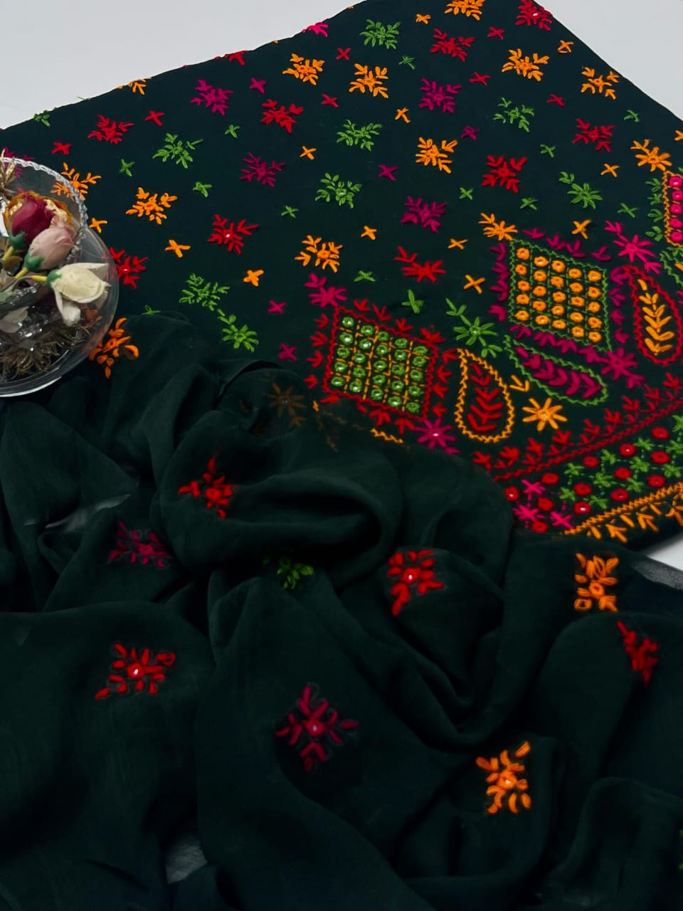 3-Piece Multicolor Handmade Sheesha Work