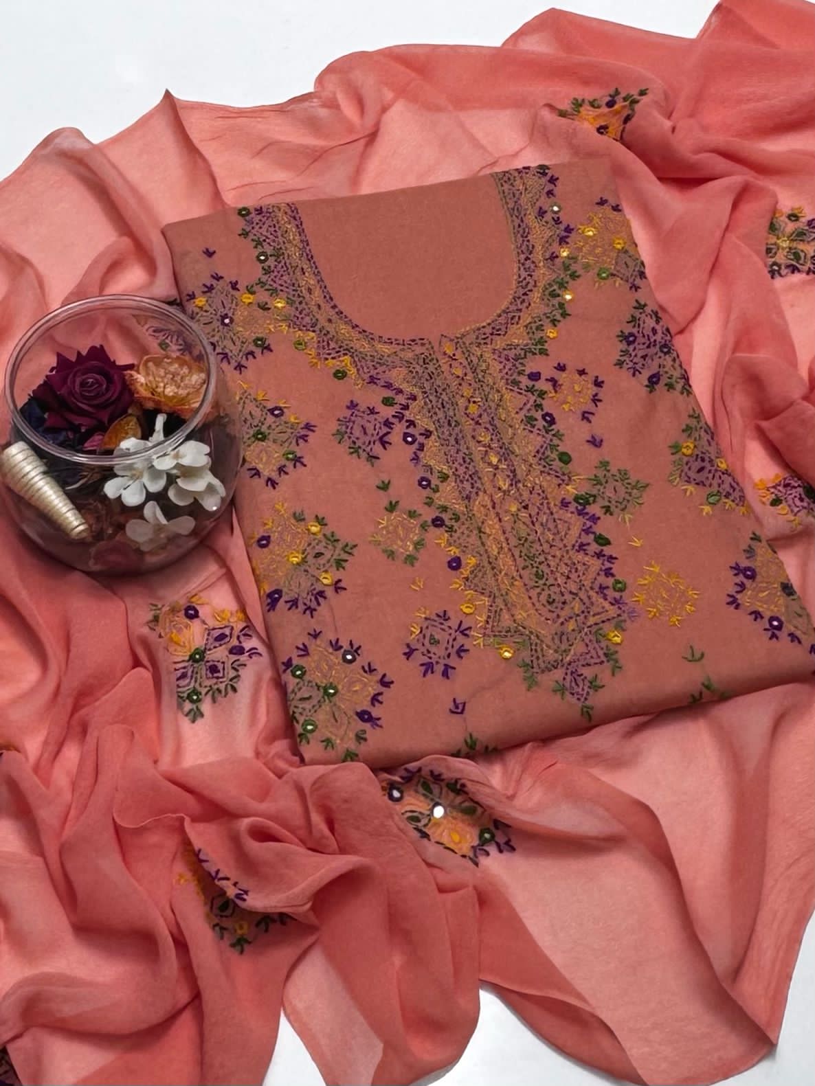 3-Piece Handmade Embroidered Afghani Stitch
