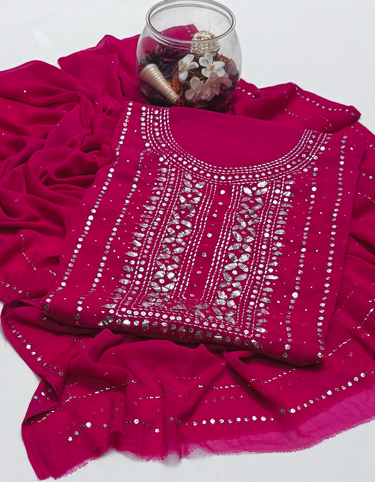 2-Piece Chiffon Mukaish