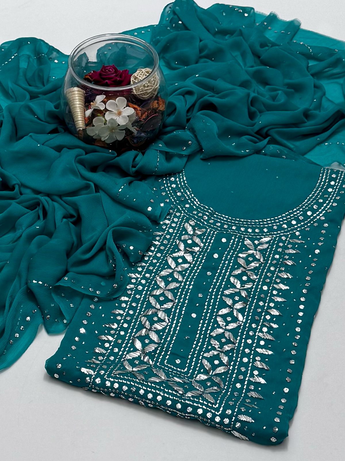 2-Piece Chiffon Mukaish