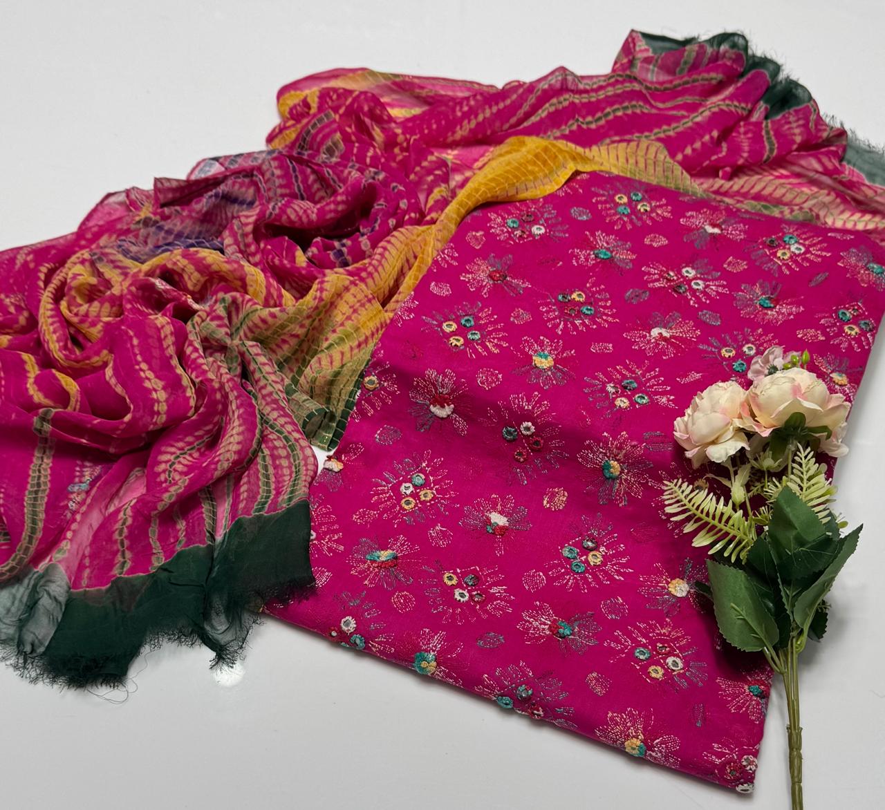 3-Piece Kachabor Embroidery Lawn