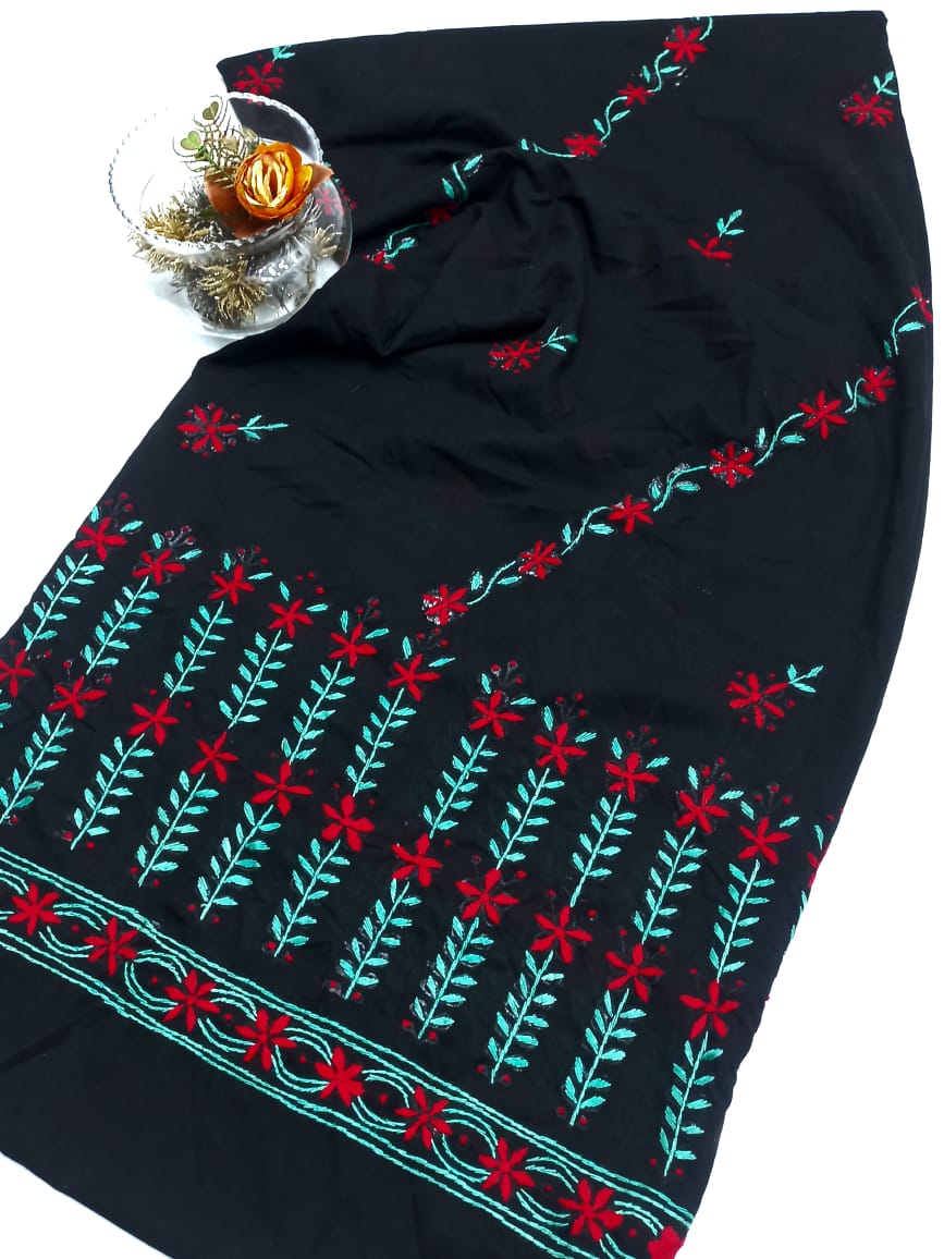 Hand Embroidered Swiss lawn Chaadar/ Dupatta D1