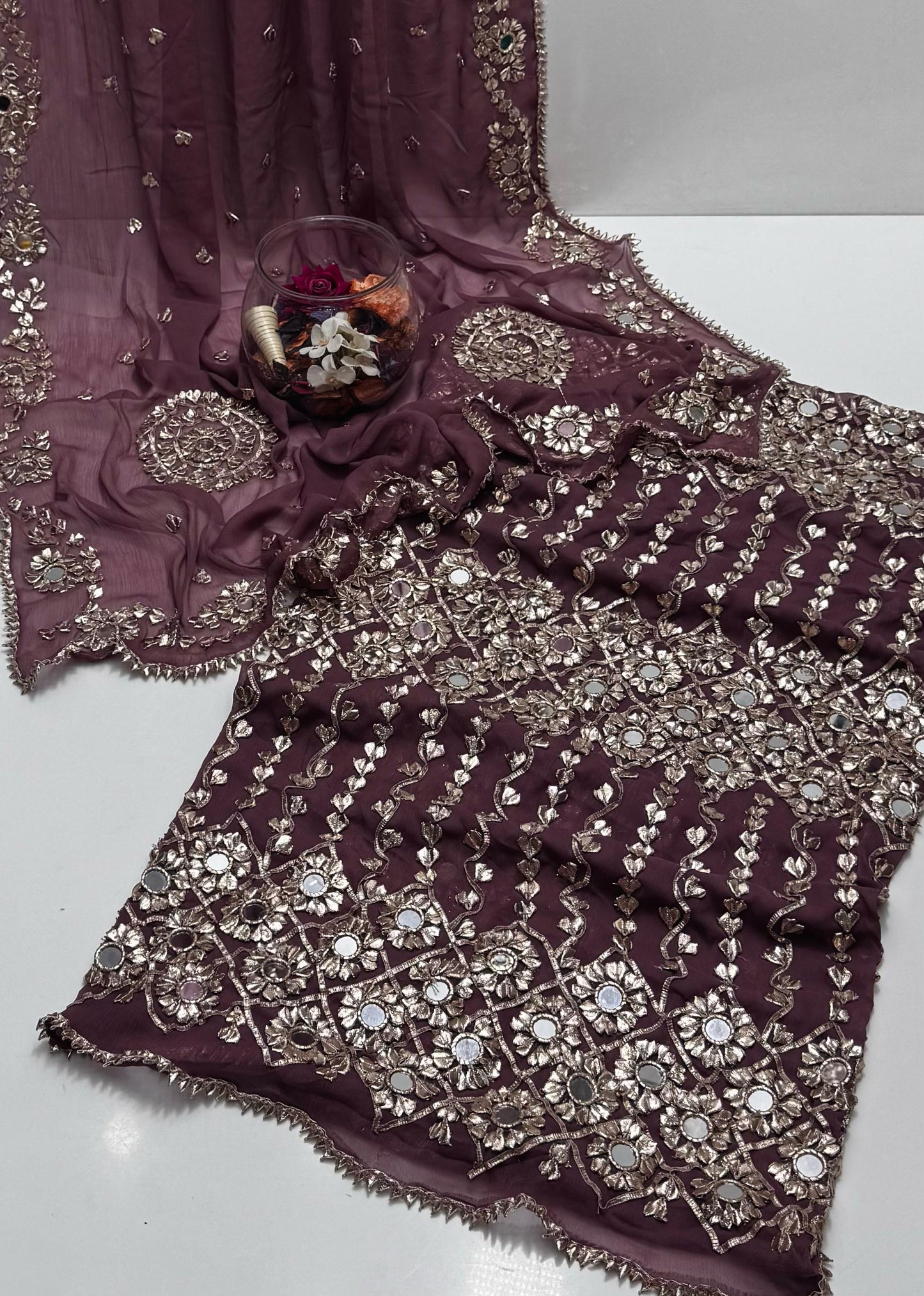 2-Piece Handmade Gota and Sheesha Chiffon