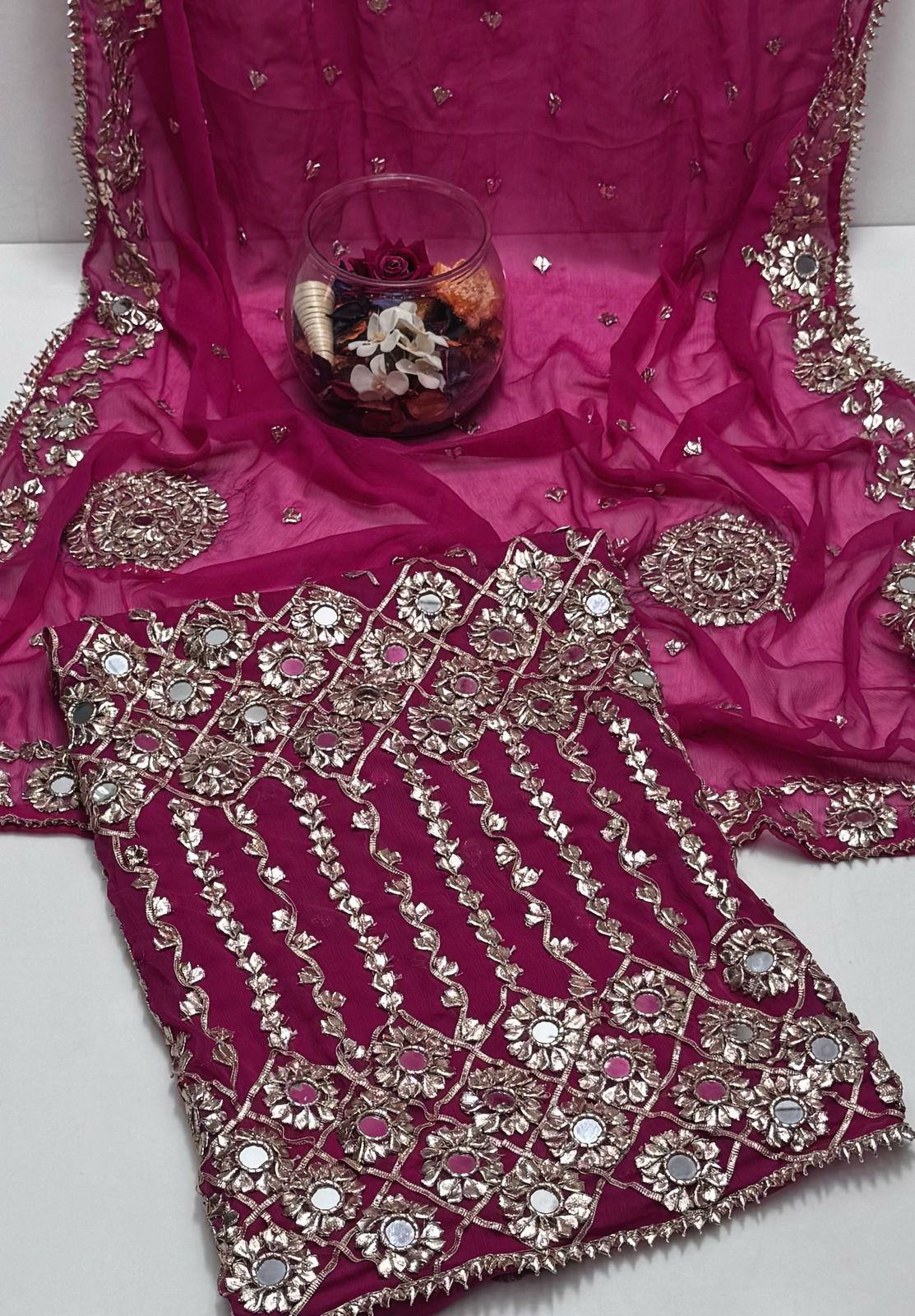 2-Piece Handmade Gota and Sheesha Chiffon