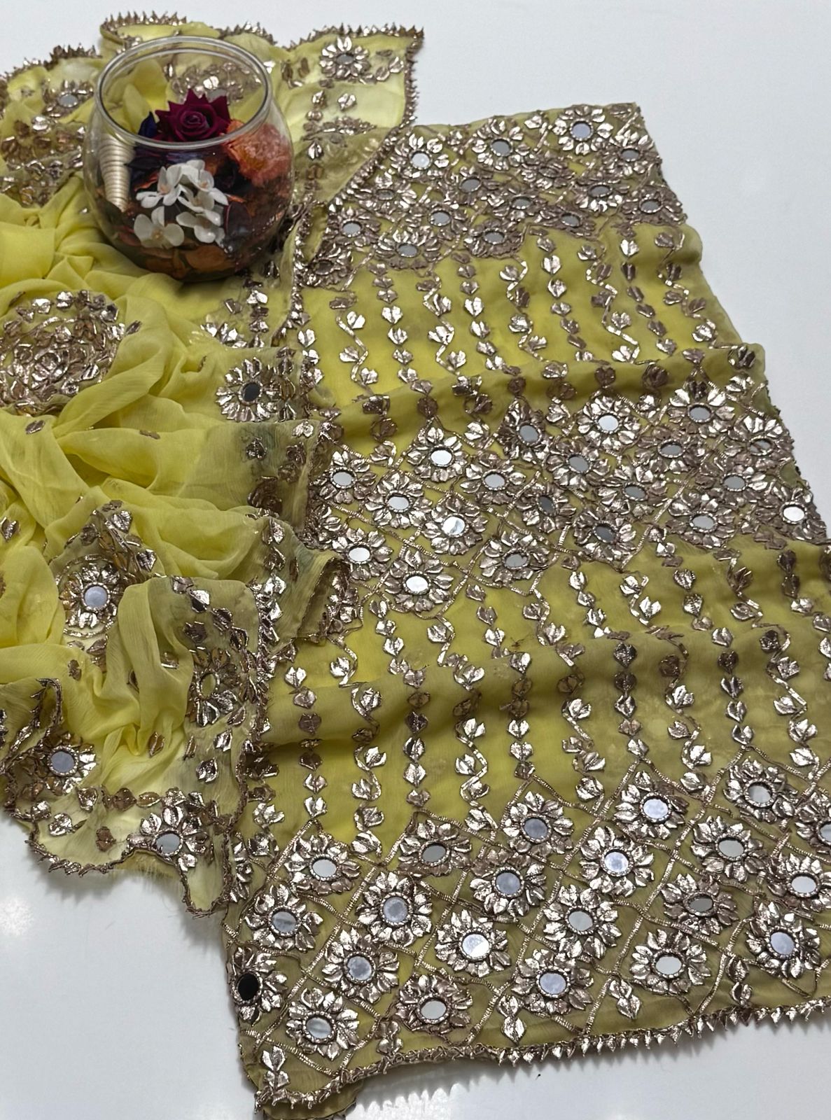 2-Piece Handmade Gota and Sheesha Chiffon