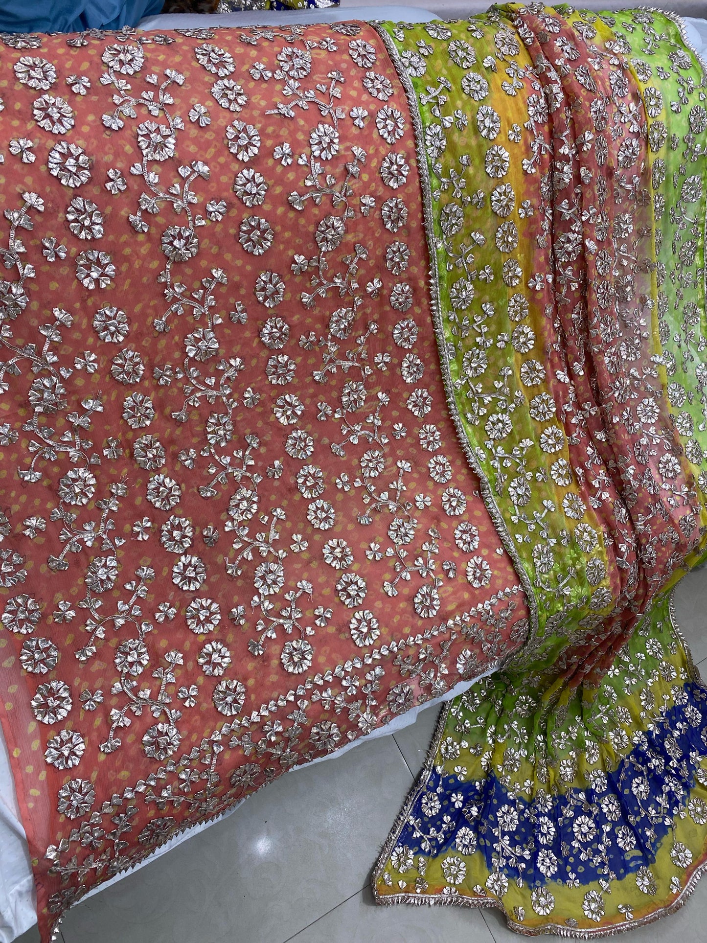 2-Piece Handmade LCD Gotta Chunri Chiffon