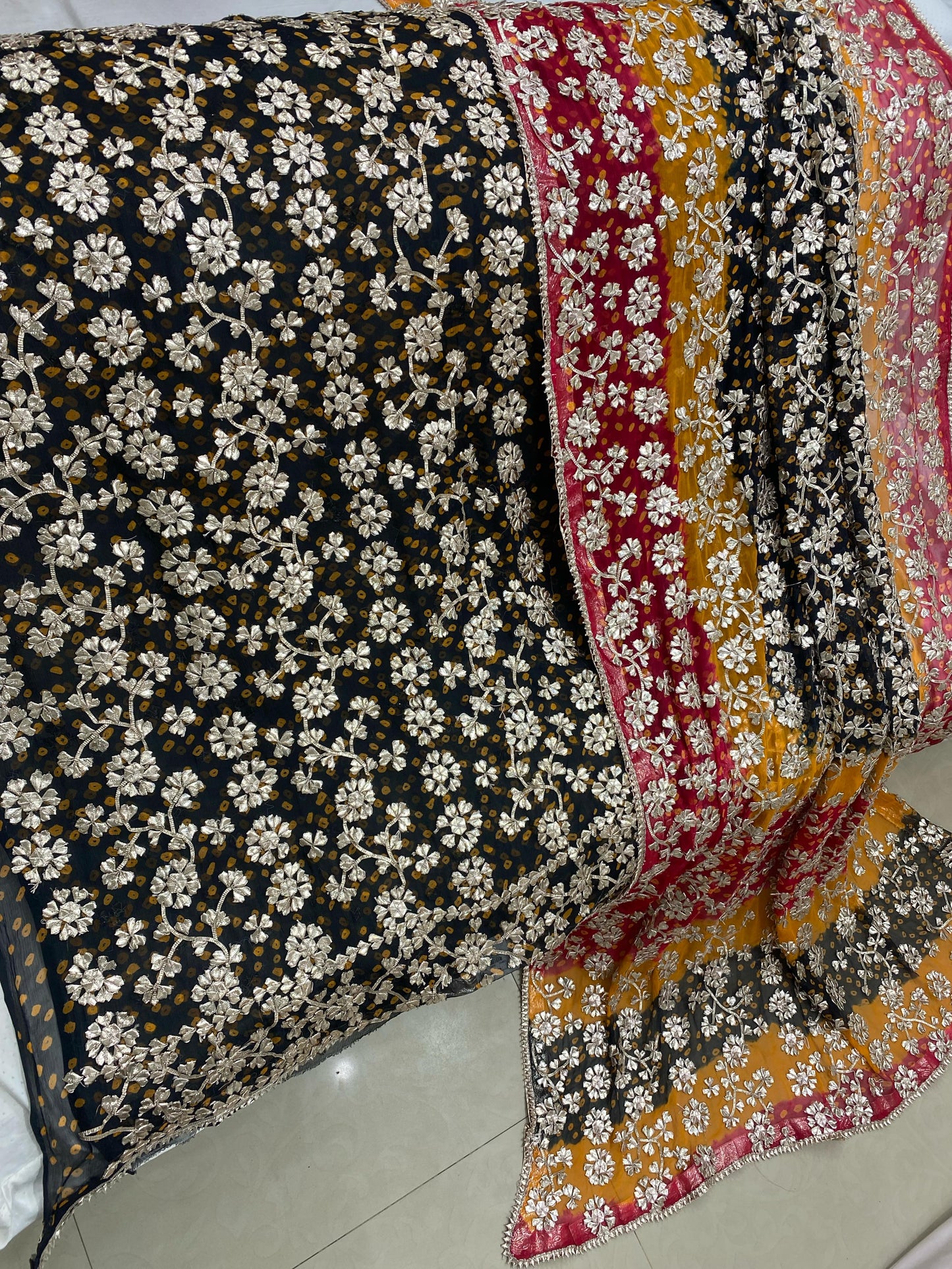 2-Piece Handmade LCD Gotta Chunri Chiffon