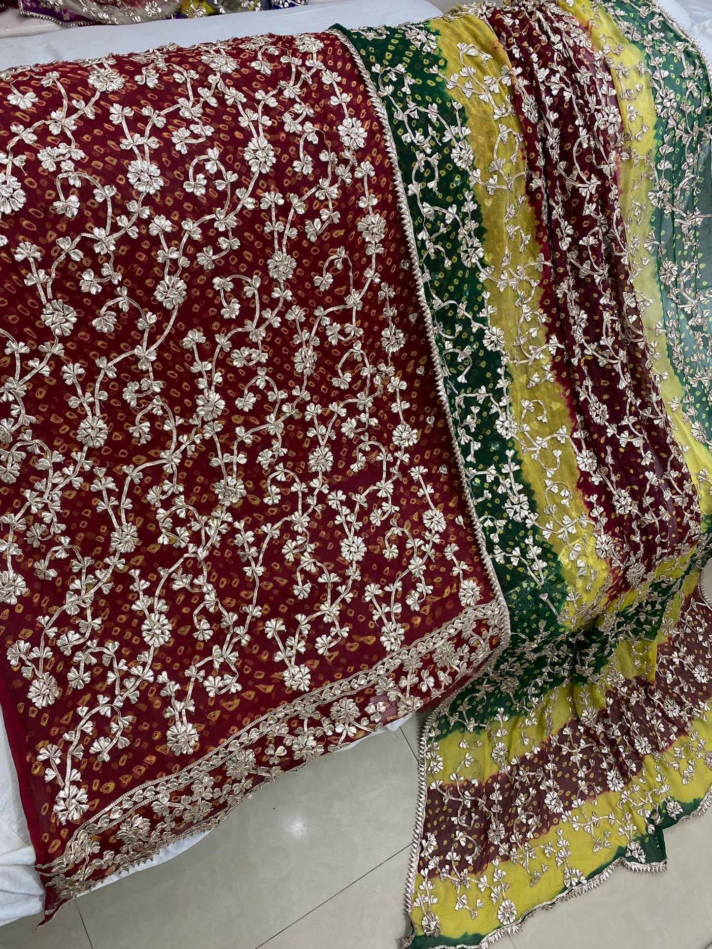 2-Piece Handmade LCD Gotta Chunri Chiffon