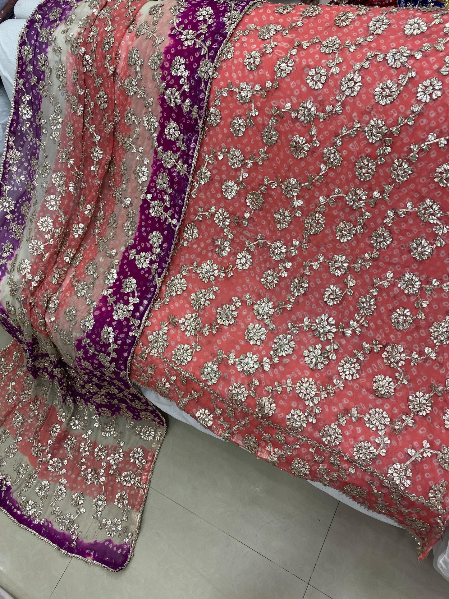 2-Piece Handmade LCD Gotta Chunri Chiffon