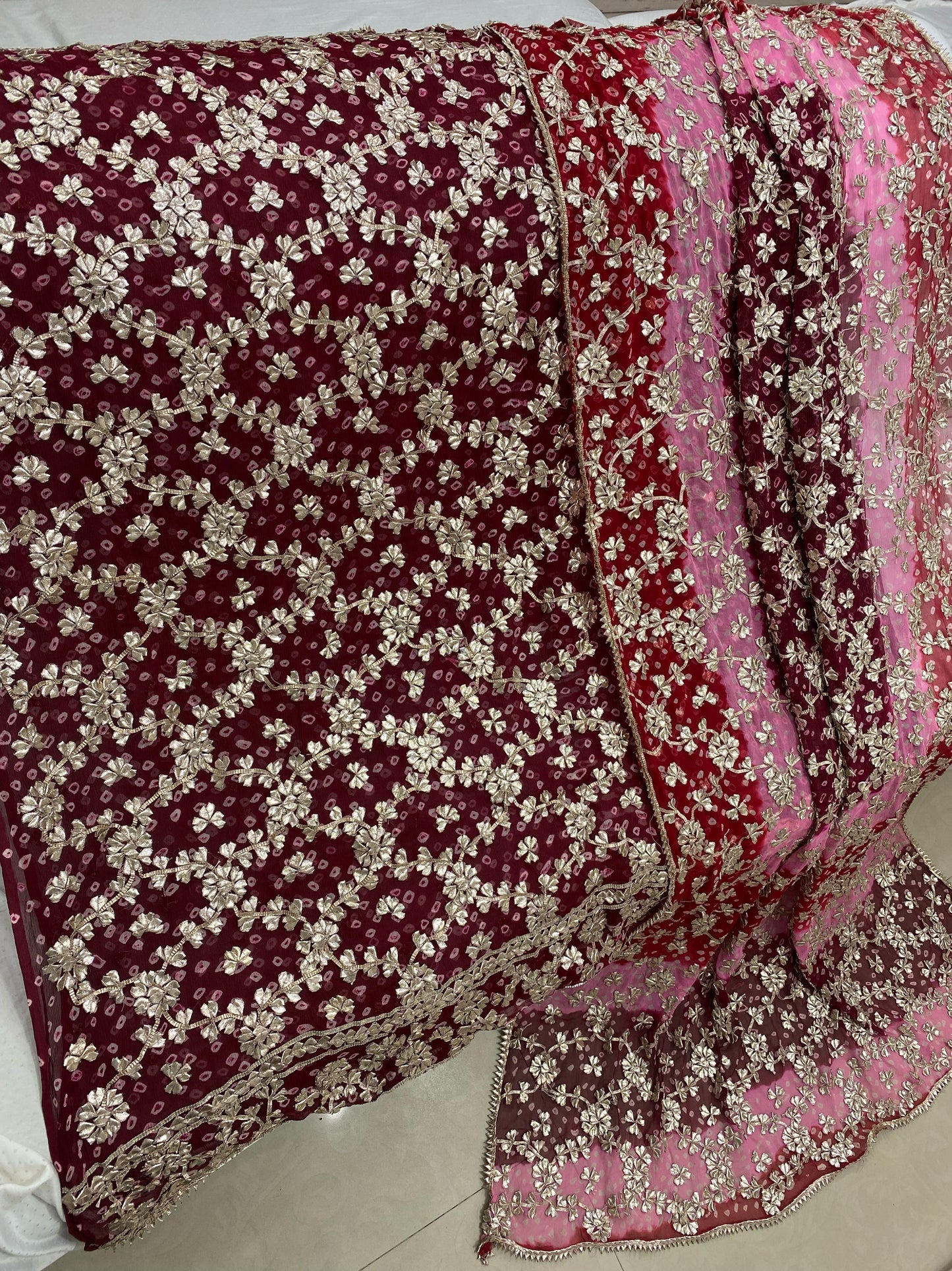 2-Piece Handmade LCD Gotta Chunri Chiffon