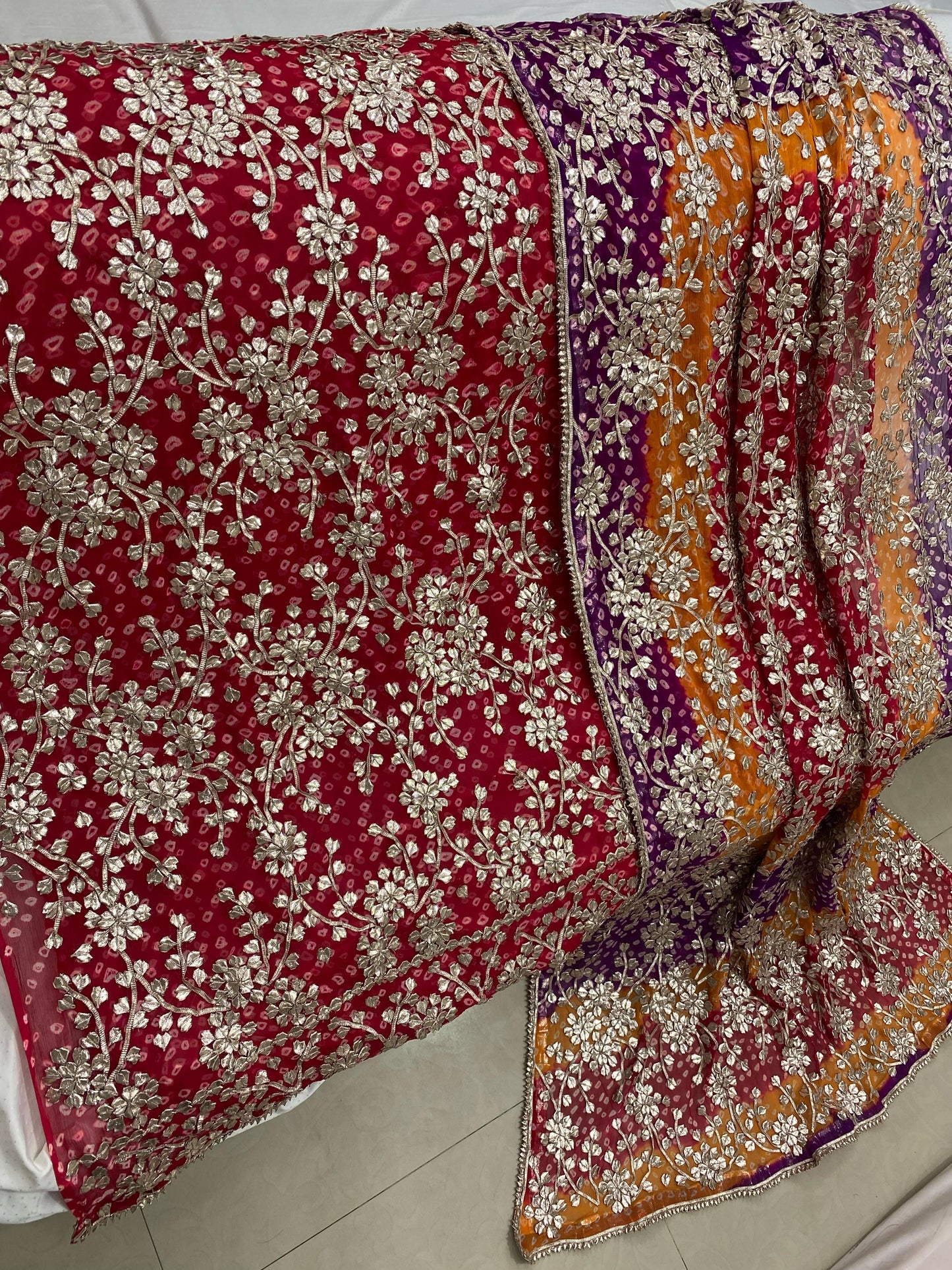 2-Piece Handmade LCD Gotta Chunri Chiffon