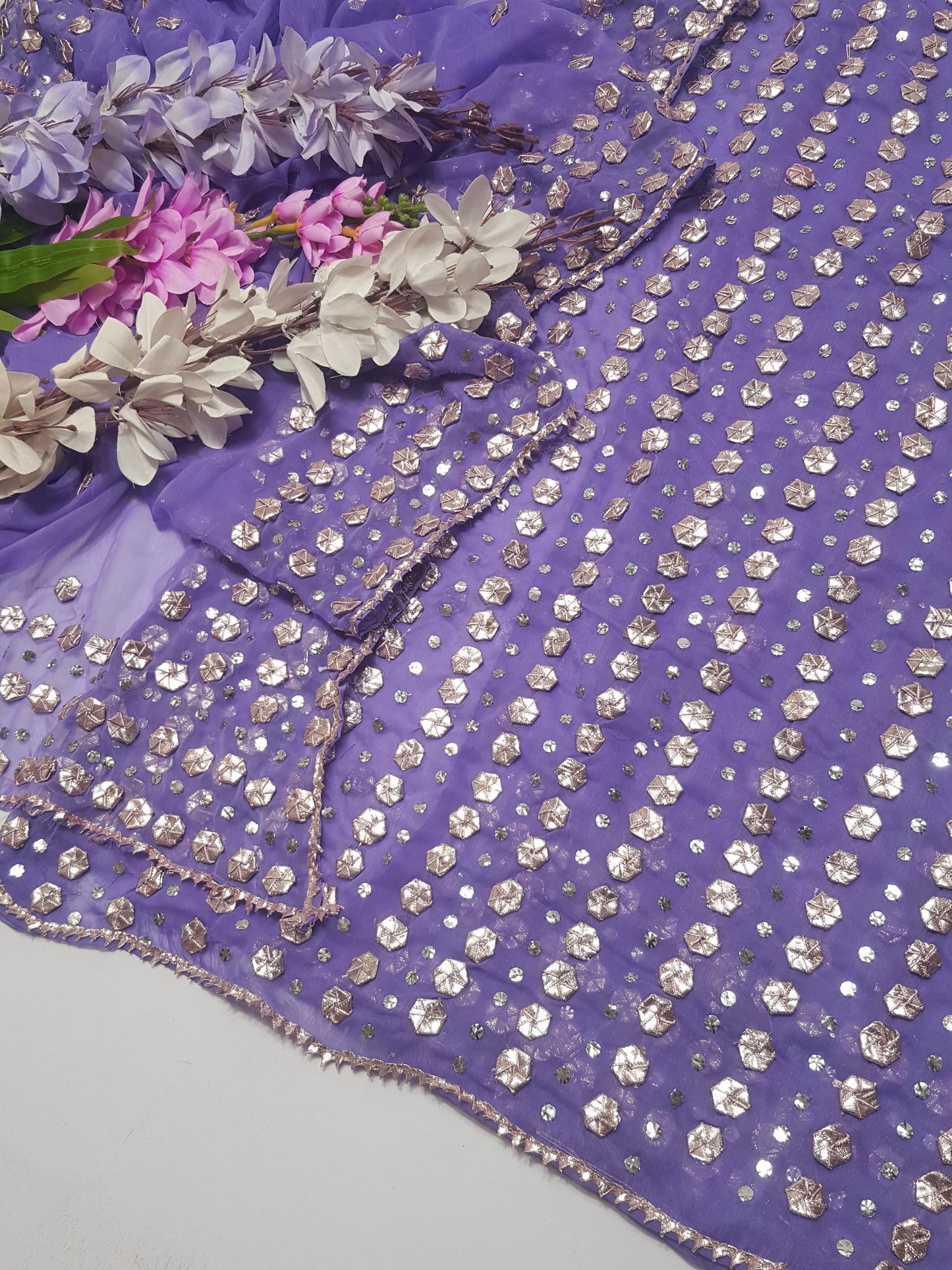 2 piece Soft chiffon gota Mukesh