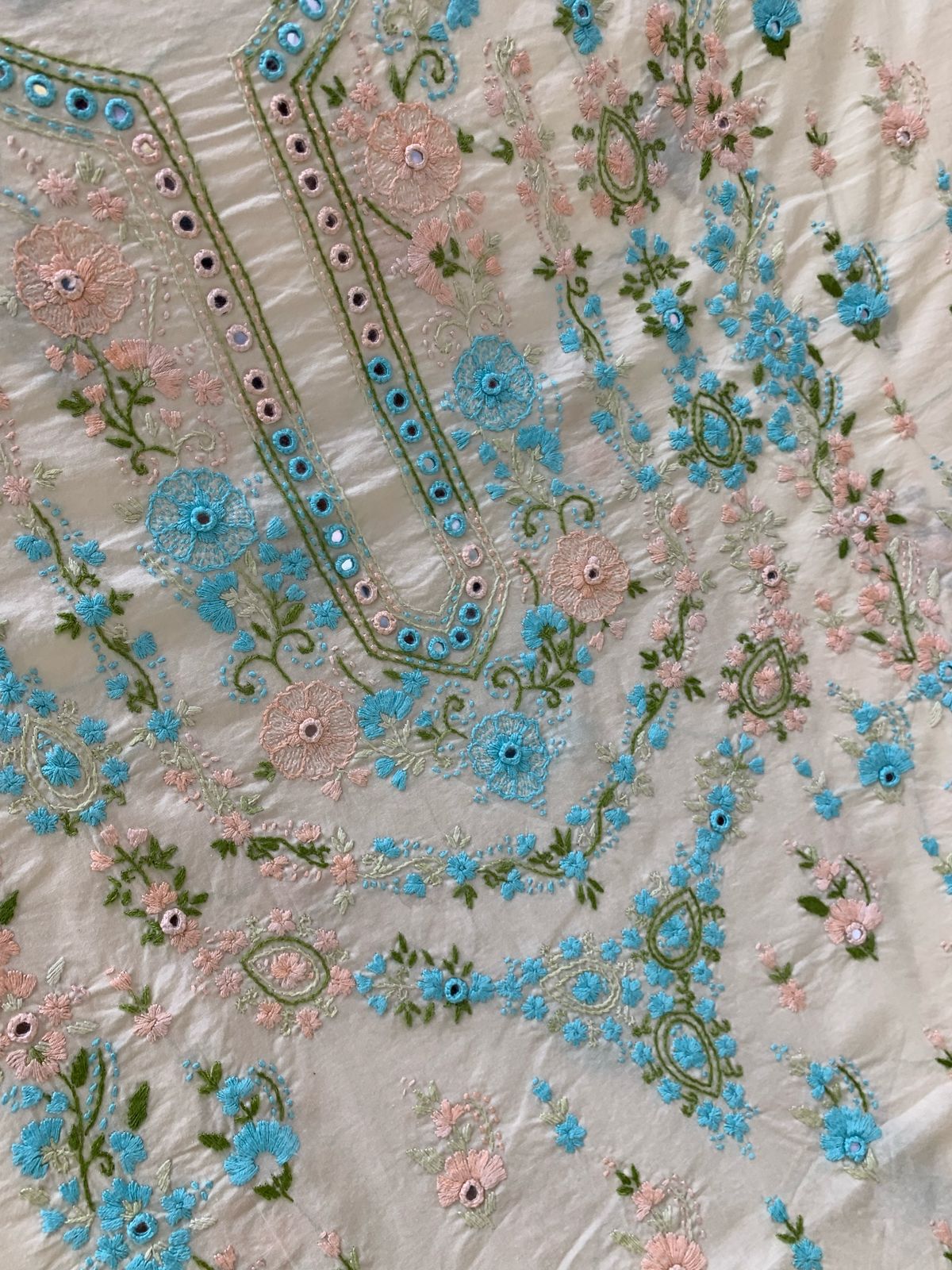Branded Lawn Eden Pearl Designer shirt handmade embroidery