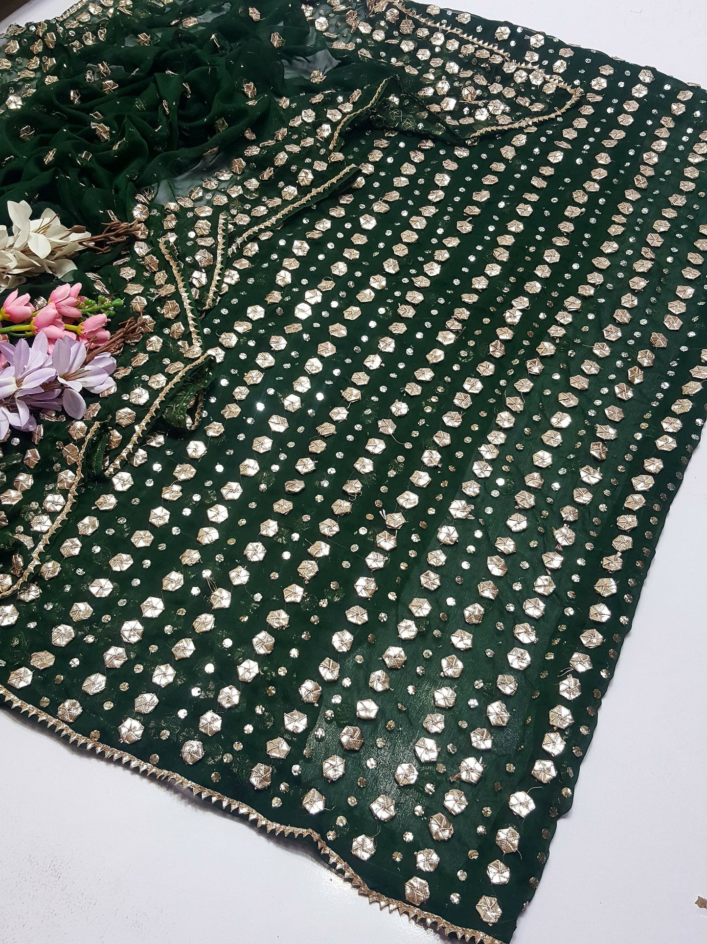 2 piece Soft chiffon gota Mukesh
