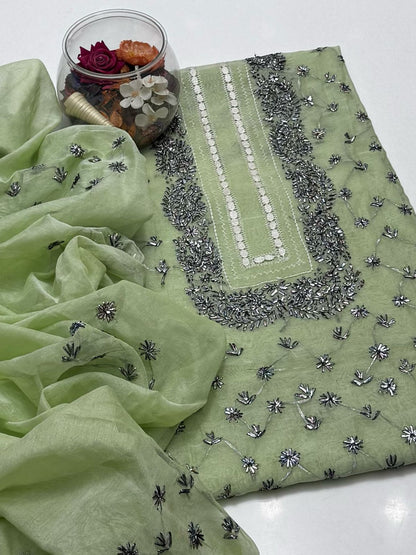 2-Piece Handmade Tarkashi with Gota Work on Paper Cotton Shirt & Dupatta