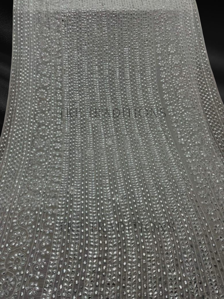 Pure China Crinkle Handmade Mukesh Saree D4