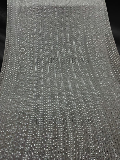 Pure China Crinkle Handmade Mukesh Saree D4