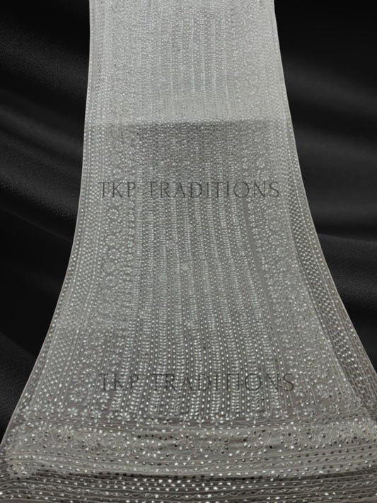Pure China Crinkle Handmade Mukesh Saree D4