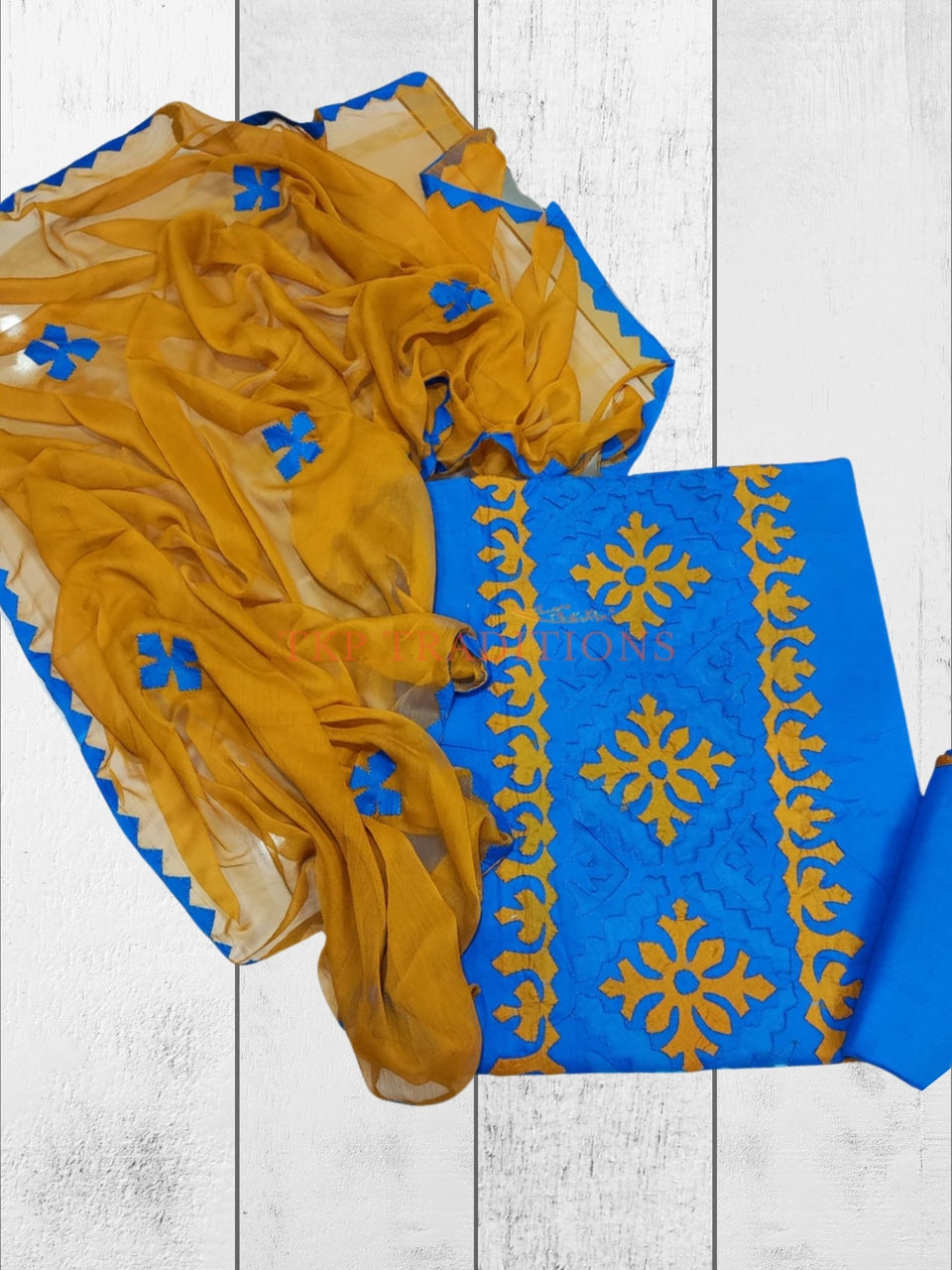 3-Piece Cotton Lawn Handmade Applique Suit