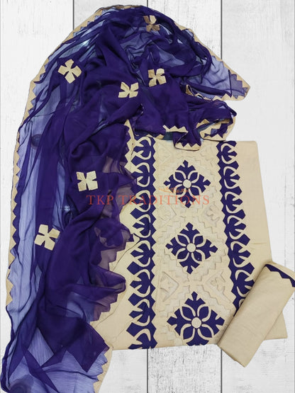 3-Piece Cotton Lawn Handmade Applique Suit