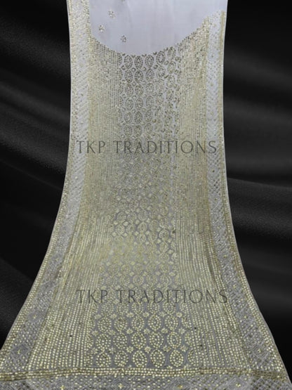 Pure China Crinkle Handmade Mukesh Saree D5