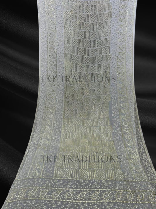 Pure China Crinkle Handmade Mukesh Saree D8