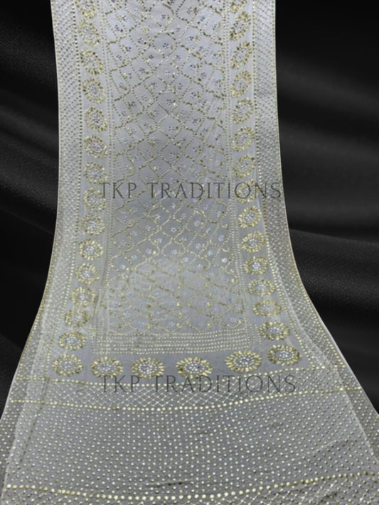 Pure China Crinkle Handmade Mukesh Saree D9
