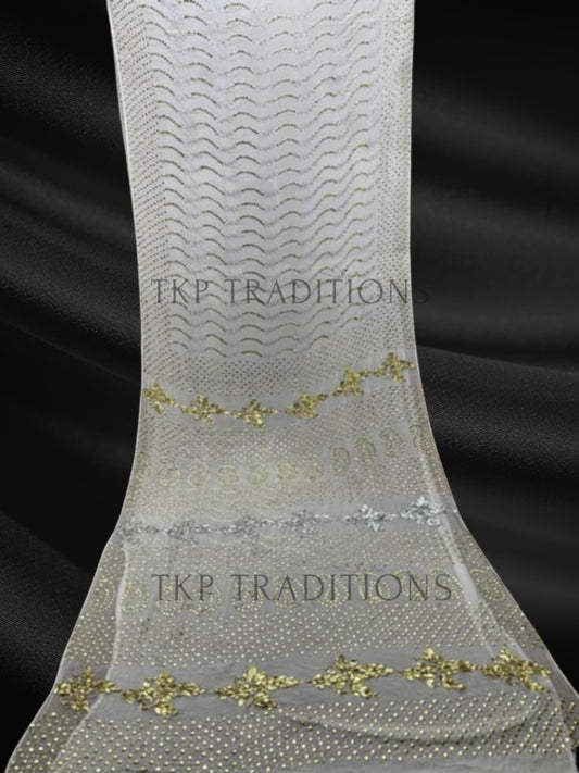 Pure China Crinkle Handmade Mukesh Saree D10