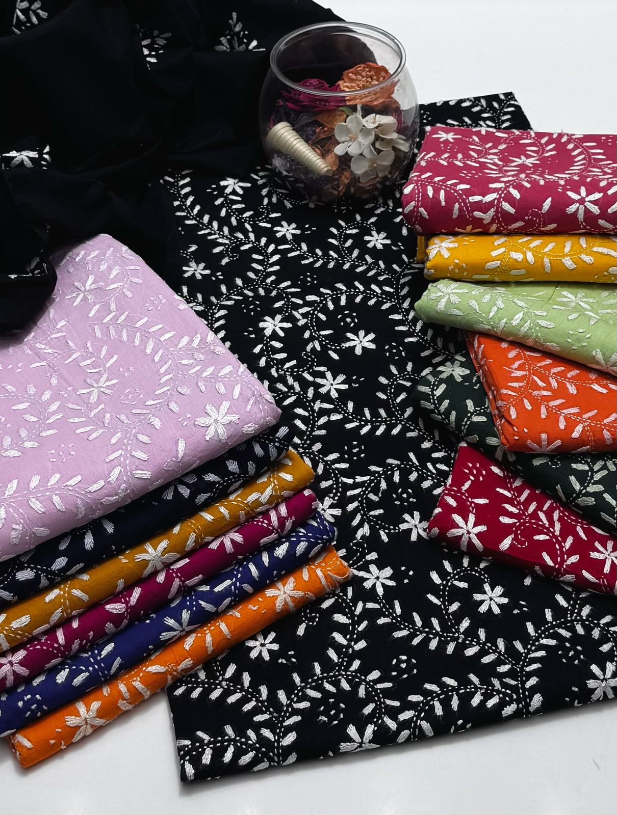 3-Piece Handmade Paka Tanka Embroidered Lawn