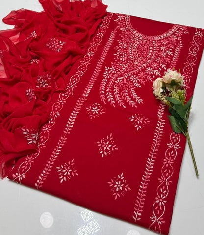 3-Piece Shaded Paka Tanka Handmade Embroidery