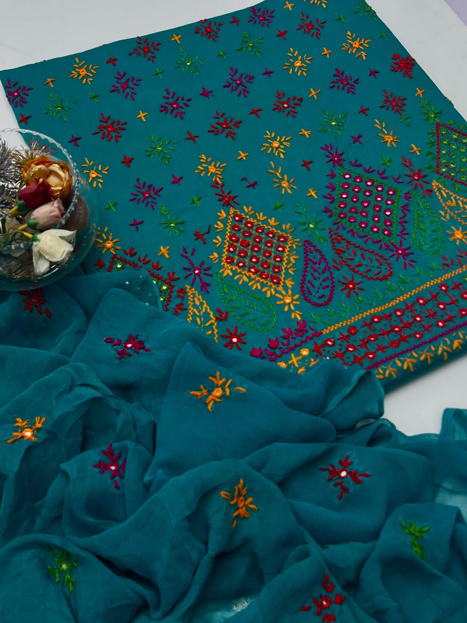 3-Piece Multicolor Handmade Sheesha Work