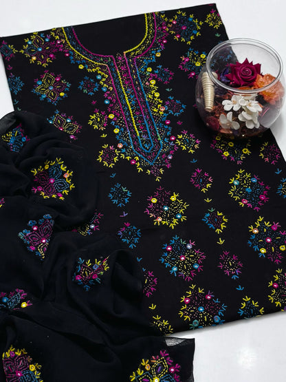 3-Piece Handmade Embroidered Afghani Stitch