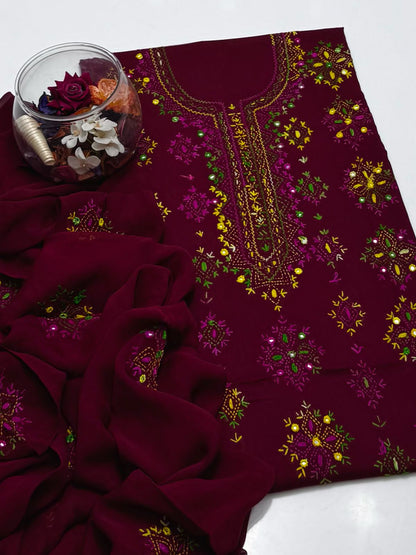 3-Piece Handmade Embroidered Afghani Stitch