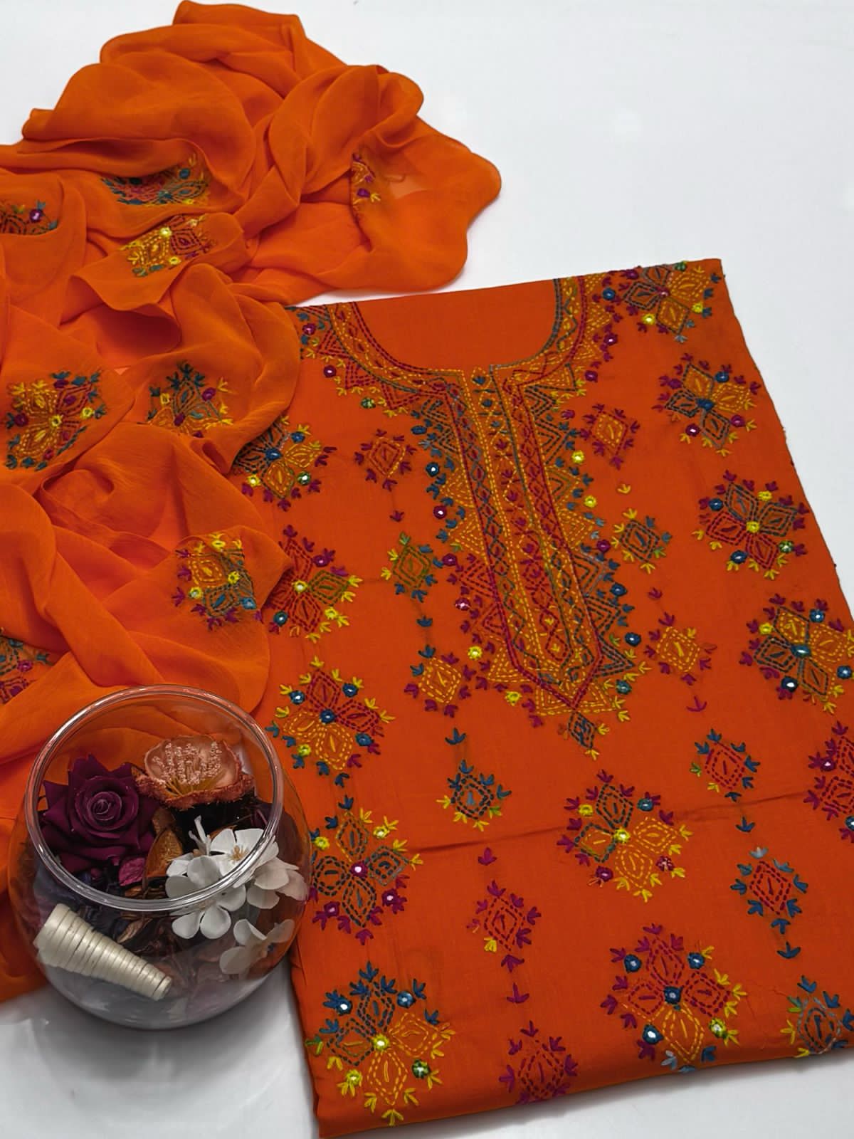 3-Piece Handmade Embroidered Afghani Stitch