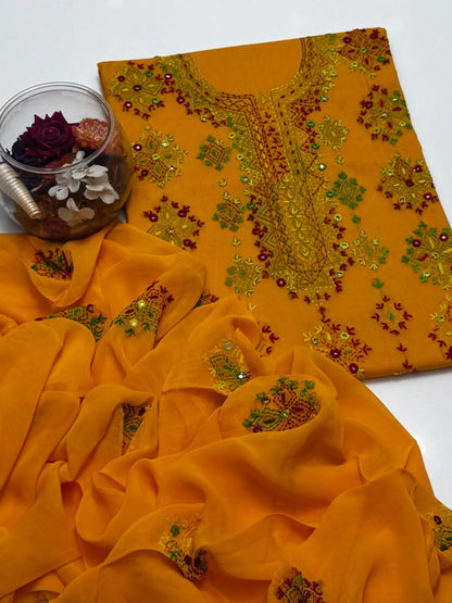 3-Piece Handmade Embroidered Afghani Stitch