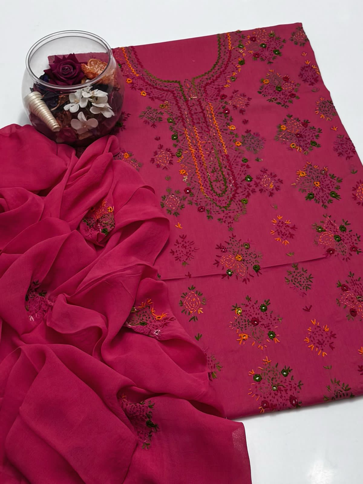 3-Piece Handmade Embroidered Afghani Stitch
