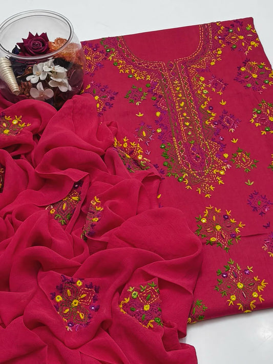 3-Piece Handmade Embroidered Afghani Stitch