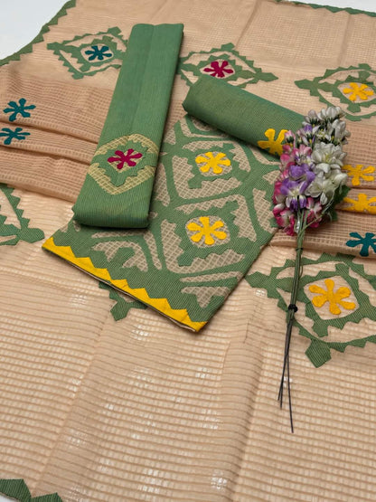 3-Piece Applique work on Khaadi Cotton.