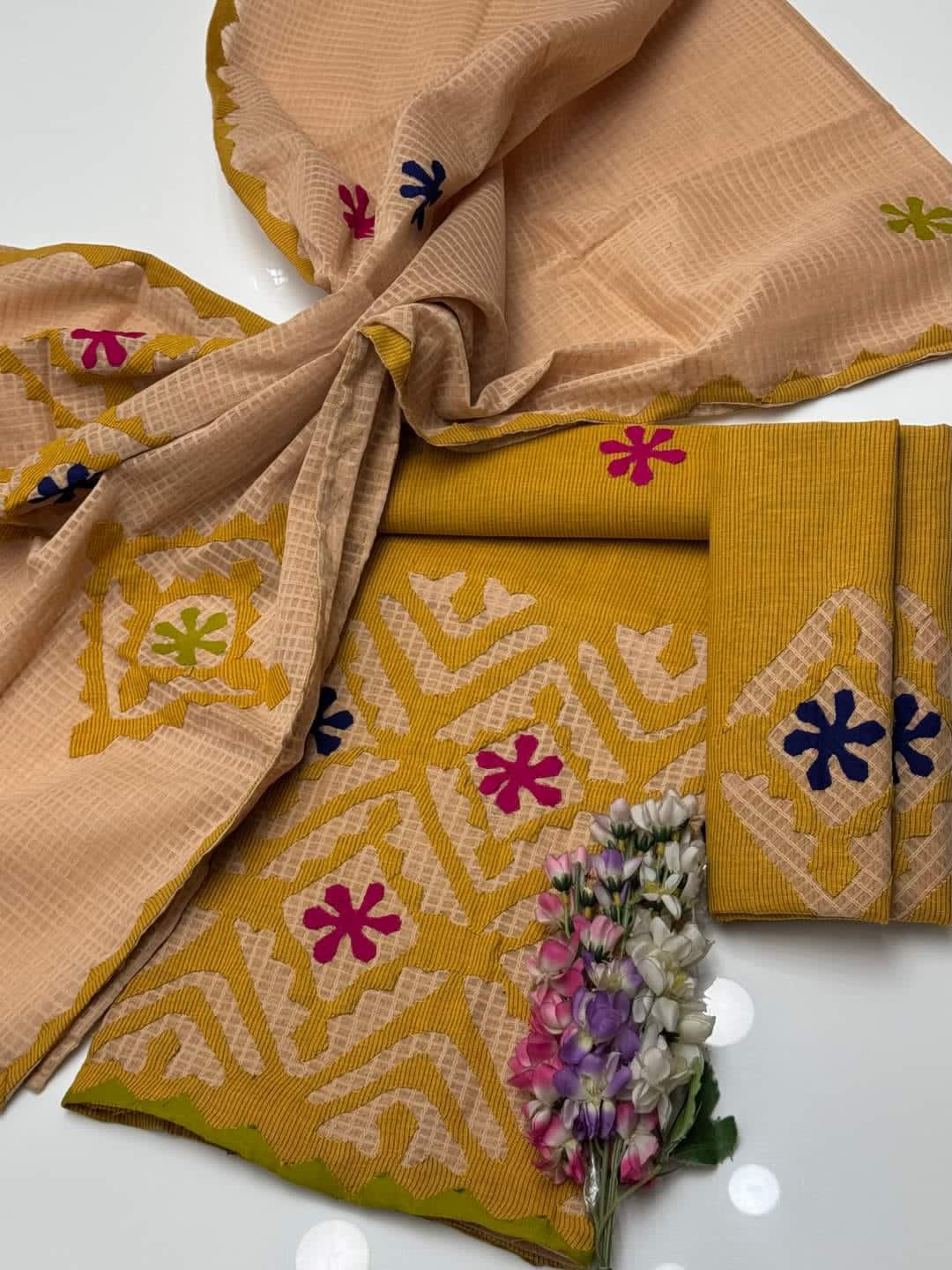 3-Piece Applique work on Khaadi Cotton.
