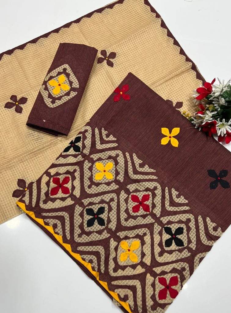3-Piece Applique work on Khaadi Cotton.