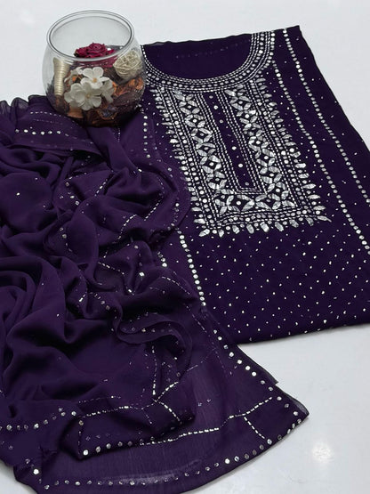2-Piece Chiffon Mukaish