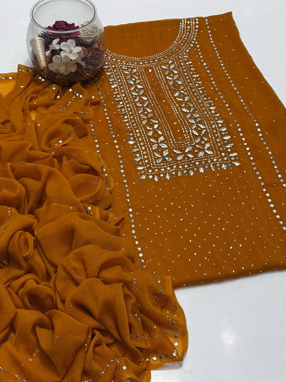 2-Piece Chiffon Mukaish
