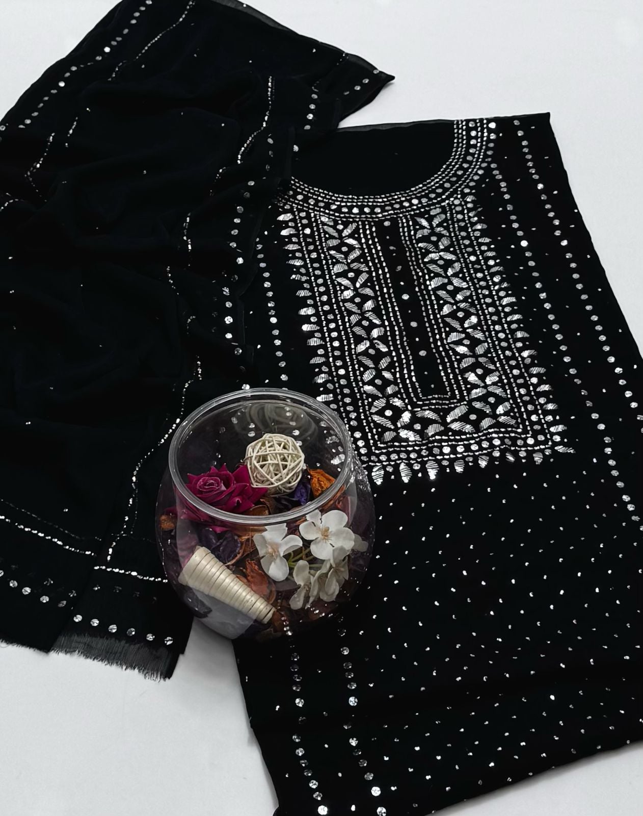 2-Piece Chiffon Mukaish