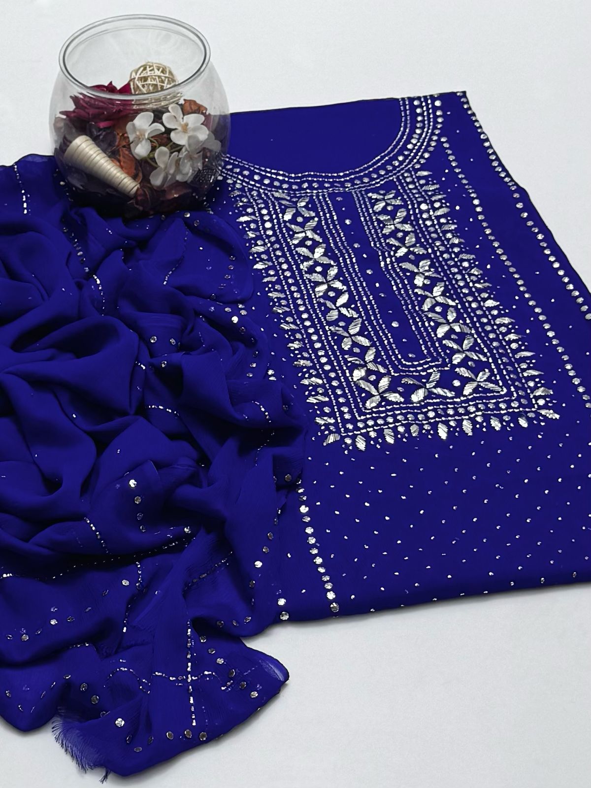 2-Piece Chiffon Mukaish